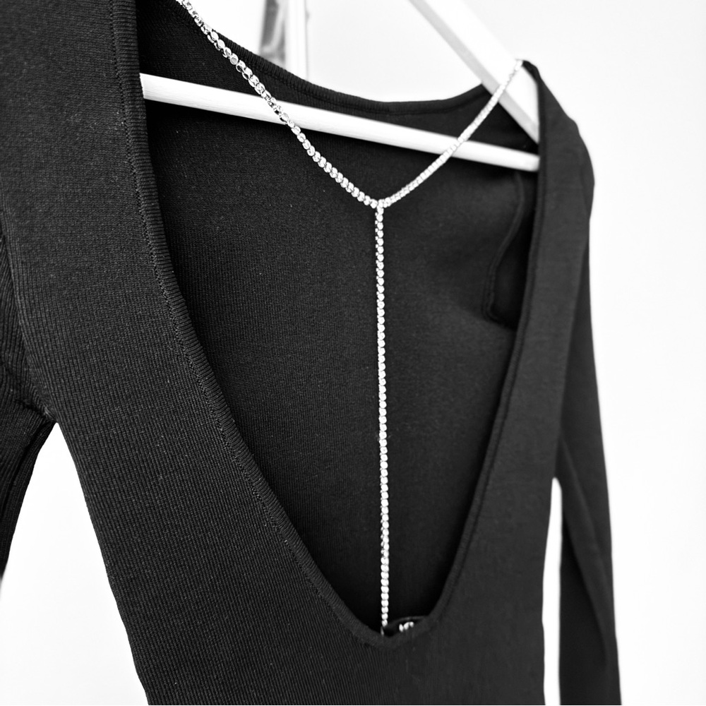 ZARA Jeweled Open back Bodysuit
